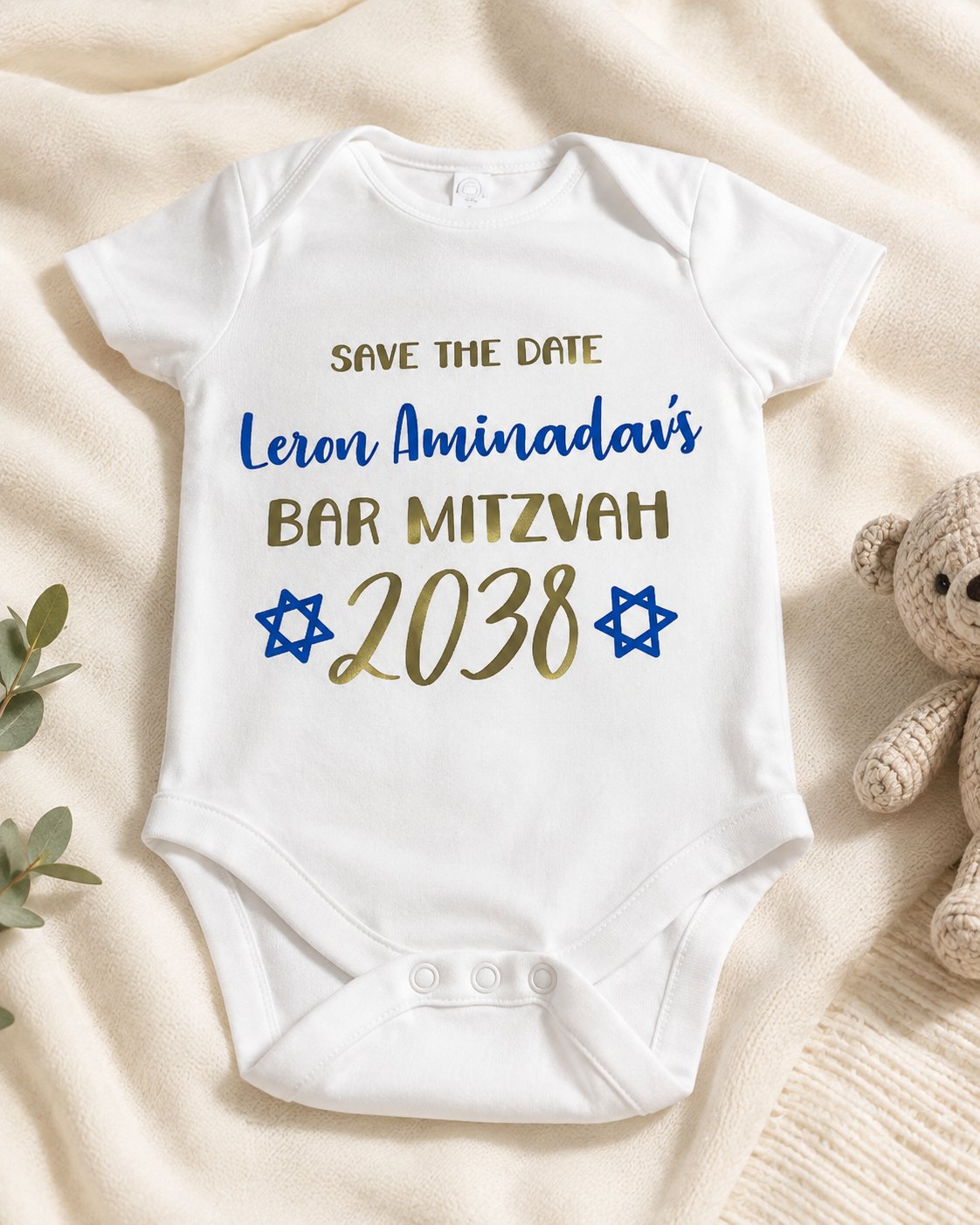 Personalized Baby Bear Hat - Blue