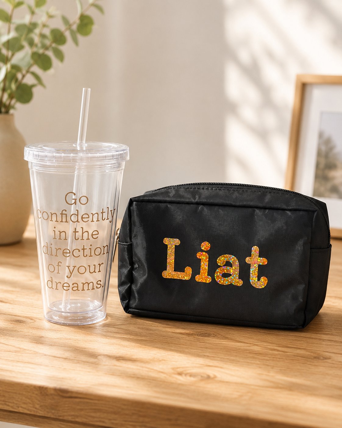 Tumbler & Cosmetics Pouch Set