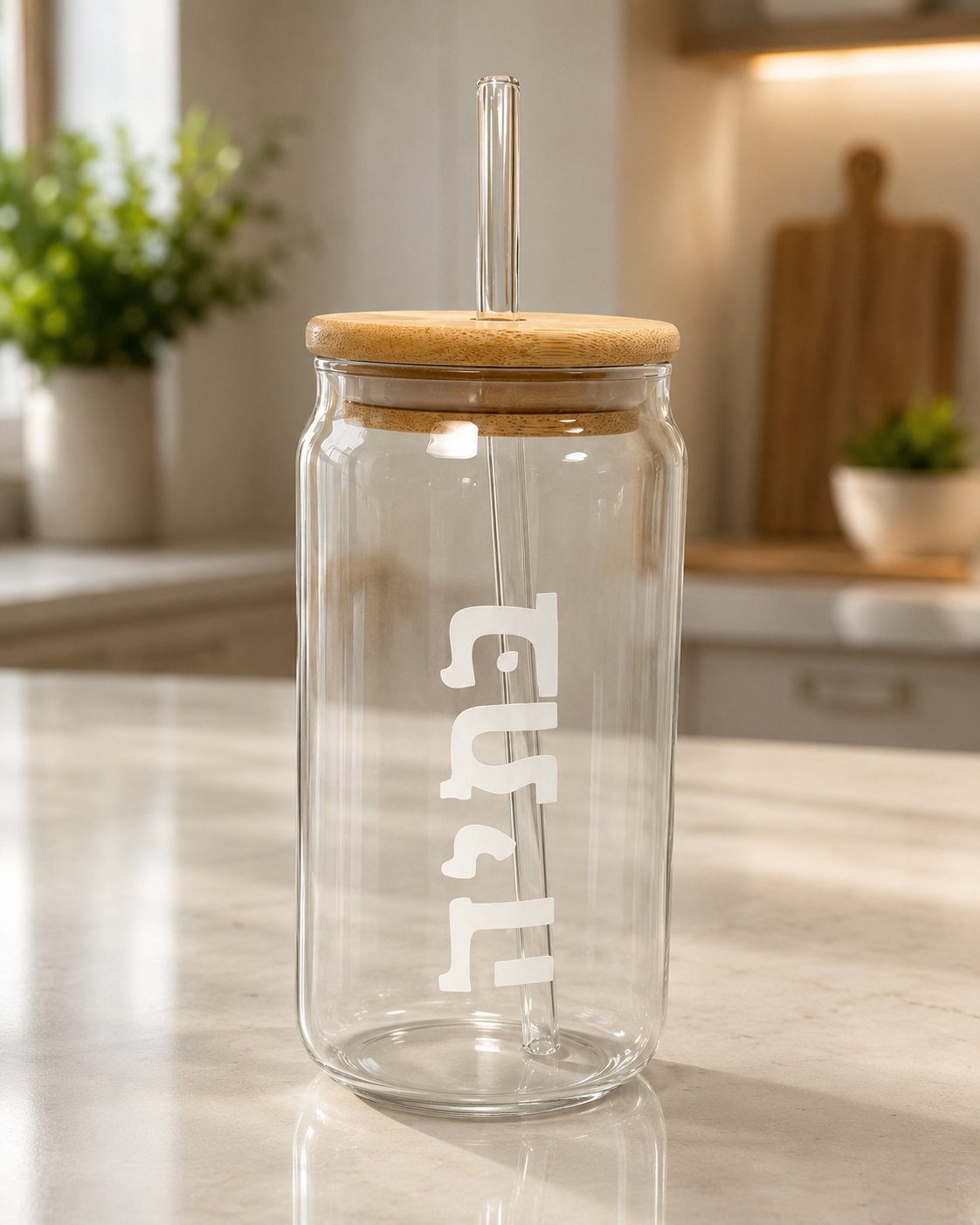 Personalized Glass Straw Cup